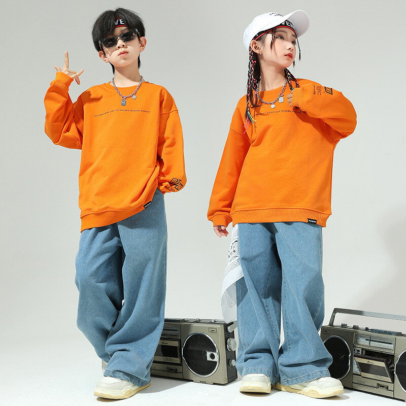 Rakuten - ダンス 衣装 キッズ ヒップホップ 子供 ジュニア パーカー パンツ 女の子 男の子 上着 ズボン 2点セット 韓国 子供服 サルエルパンツ おしゃれ ストリート 舞台 練習 カジュアル シンプル スポーツ 運動会 110 120 130 140 150 160 170 180cm