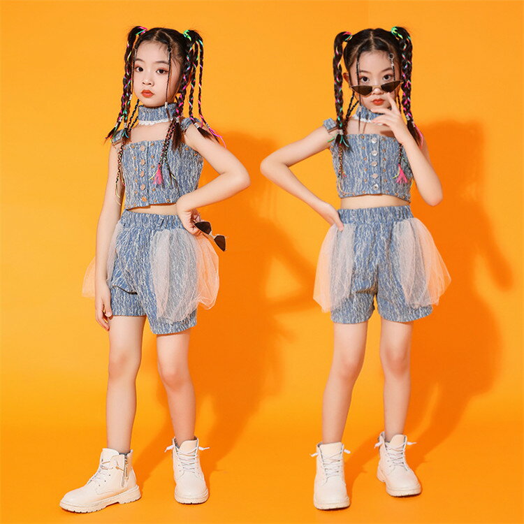 ダンス 衣装 キッズ 女の子 ジャズ スパンコール ジュニア ガールズ ジャズダンス セットアップ 3点セ..