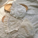 ベビー 帽子 新生児 赤ちゃん 宮廷風 ボンネット レース フリル リボン あご紐付き 日よけ UVカット 日焼け防止 通気性 コットン 夏用 お出かけ おしゃれ かわいい 春夏 出産祝い 百日祝い 誕生日