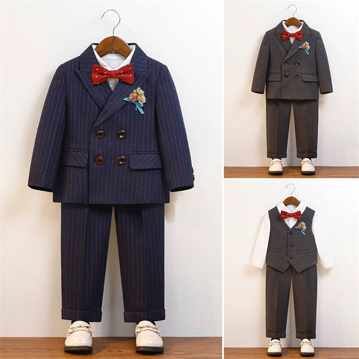 乐天商城 - 子供スーツ 5点セット 6 点セット男の子 スーツ 子供 フォーマル 秋 男 入学 式 キッズ スーツ 男の子 子供服 フォーマル スーツ セットアップ 紳士服 長袖 ジュアル 人気 礼服 こどもスーツ 入学式 卒園式 お宮参り 発表会 結婚式 ブルー グレー