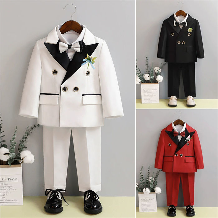 乐天商城 - 子供 スーツ 5点セット 男の子 スーツ 子供 フォーマル 春秋 男 入学 式 セットアップ キッズ スーツ 男の子 子供服 スーツ 上下セット チェック 長袖 ジュアル 人気 礼服 キッズ 入学式 スーツ 卒園式 卒業式 発表会