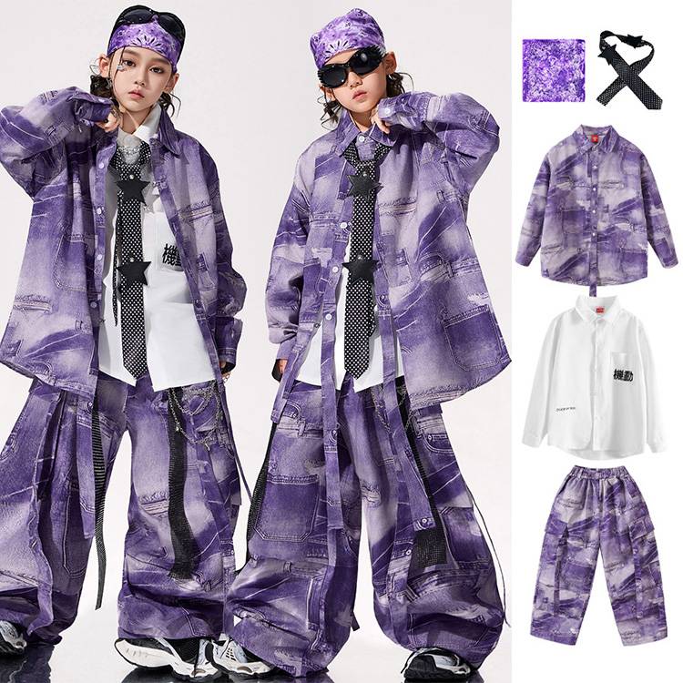 乐天商城 - キッズ ダンス衣装 セットアップ ヒップホップ hiphop 子供服 男の子 女の子 シャツ トップス カーゴパンツ ジャズダンス衣装 ストリート ダンスウェア 団体服 舞台 演出服 イベント 発表会 学園祭 ジュニア服 かっこいい ステージ衣装着