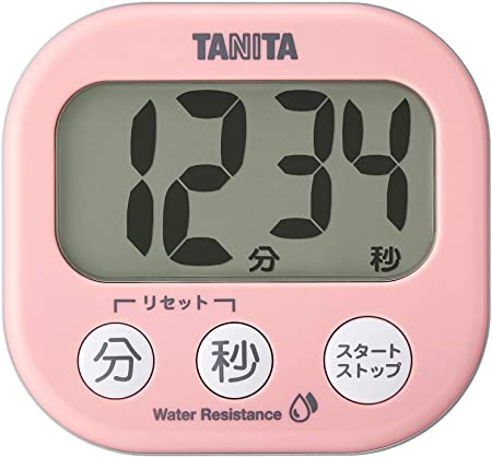 コード:4904785049017特殊:B08X49WC48ブランド:タニタ(Tanita)商品カラー: ピンクサイズ情報:8.4 7.8 2.2cm商品サイズ: 高さ2.2、幅8.4、奥行き7.8商品重量:90この商品についてサイズ(約):幅8.4 奥行2.2 高さ7.8cm、本体重量(約):90g (電池含む)素材 材質:ABS(アクリロニトリル ブタジエン スチレン)樹脂、PMMA、シリコーンゴム生産国:中国電源:CR2032 コイン型電池 1個 (お試し用電池付属)設定時間:最大99分59秒 1秒単位 (カウントダウン)、音量:70dB以上、鳴動時間:約30秒、文字高:30mm、防水保護等級IPX5電池が必要な商品です発送サイズ: 高さ2.7、幅10.2、奥行き16.9発送重量:120洗って清潔に使える「でか見え」タイマー防水保護等級IPX5で水洗い可能 (水没は不可)大きなLCD表示で見やすく、レンズがついて表示が保護されている使いやすいシンプル設計「スタート/ストップ」「分」「秒」の3つのボタンだけなので簡単に使える本体周りのシリコーンゴムがデザイン上の特長になるともに、ぬれた手でも滑りにくい本体の背面にはストラップ穴と立てられるスタンドとマグネットがついている冷蔵庫やキッチンの横など、自分の使いやすい場所に置くことができる