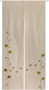 WEMAY麻綿のれん (グリーン刺繍, 幅85 x150 丈)