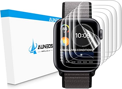 『2021年秋改良 5枚組』AUNEOS Apple Watch 用 保護フィルム Series7 45mm / Series 6 /SE/5/4 44mm Series2/3 42mm 対応 アップルウォッチ 用 液晶保護 フィルム TPU製 浮き防