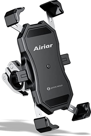 Airiar(アイリア) 自転車 スマホホルダー 防水 スマホ 携帯 ホルダー バイク 充電 なし クイックホールド (Black) / kaedear ( カエディア ) スマホホルダー　AR-M11C 1