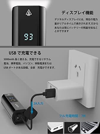 LOVOYI自転車 ライト 防水 USB充電式 大容量5000mAh 自転車用ヘッドライト ディスプレイ付き LEDロードバイク ライト1200ルーメ明るい クロスバイク ライトアルミ合金製 懐中電灯兼用 地震対策 日本語説明書付き