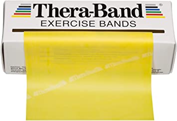 TheraBand セラバンド 黄色 イエロー シン (強度:-1) 標準サイズ(幅約 12.5cm 長さ 5.5 m)