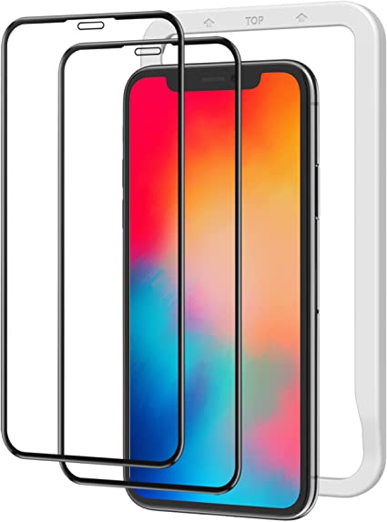 NIMASO 全面保護 ガラスフィルム iPhone11Pro iPhoneX Xs 用 画面 フィルム ガイド枠 2枚セット NSP18H14