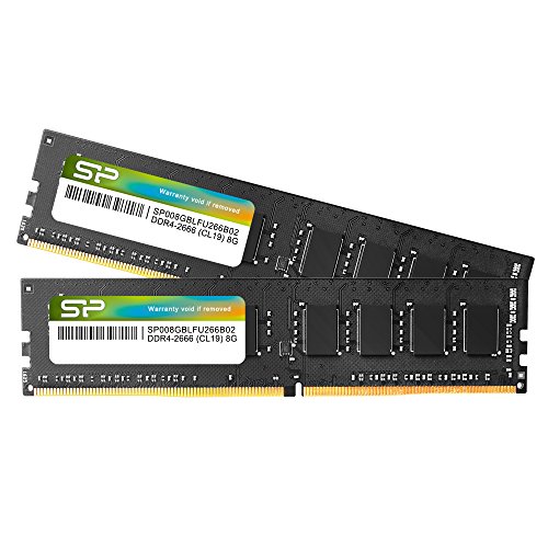 シリコンパワー デスクトップPC用 メモリ DDR4 2666 PC4-21300 8GB x 2枚 (16GB) 288Pin 1.2V CL19 SP016GBLFU266B22