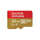 サンディスク ( SANDISK ) 32GB microSDHC Extreme R=100MB/s W=60MB/s SDアダプタ付き 海外パッケージ SDSQXAF-032-GN6MA