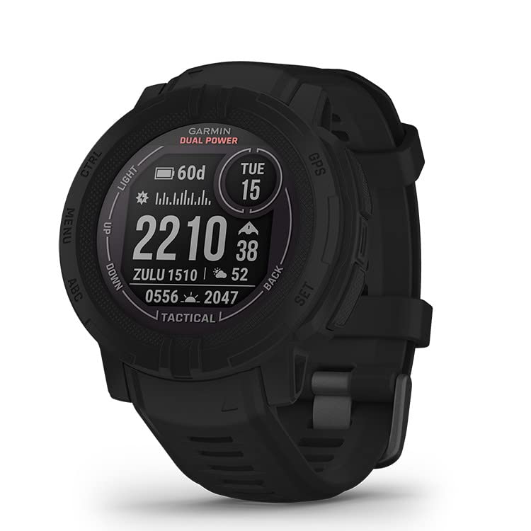 GARMIN(ガーミン) Instinct 2 Dual Power Tactical Edition Black 直径45mm Suica対応 タフネスアウトドア GPS ウォッチ 日本正規品 小