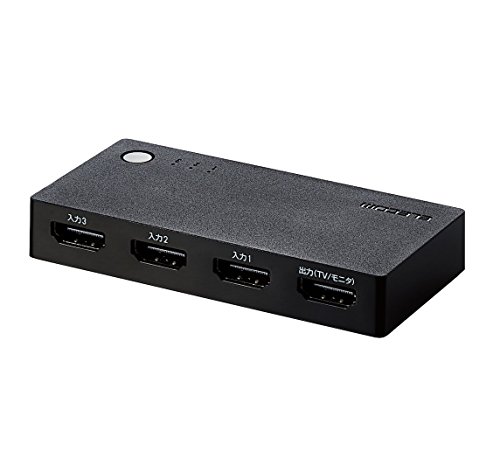 エレコム HDMI切替器 PS4/PS3/Switch対応 3入力1出力 自動/手動切替 ケーブルなしモデル ブラック DH-SWL3CBK