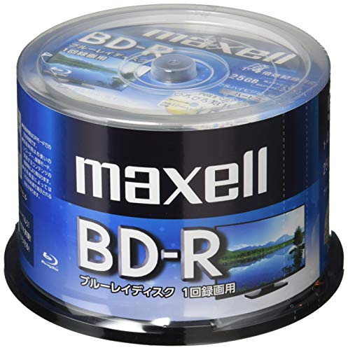 マクセル(maxell) 録画用 (1回録画用) BD-R 地上デジタル180分 BSデジタル130分 4倍速対応 インクジェットプリンタ対応ホワイト(ワイド印刷) 50枚 スピンドルケース入 BRV25WPE.50SPZ