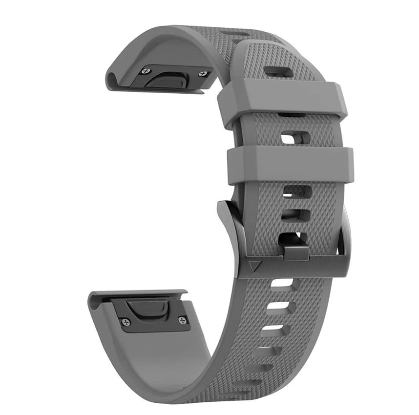 XYTYJQ for 時計バンド シリコンウォッチバンド 22mm GARMIN (ガーミン) Fenix 7X 6X 5X 5 6 シリコン ストラップ ループ スポーツバンド 時計ベルト 防水性 ガーミン 用 交換バンド (グレー 22mm)