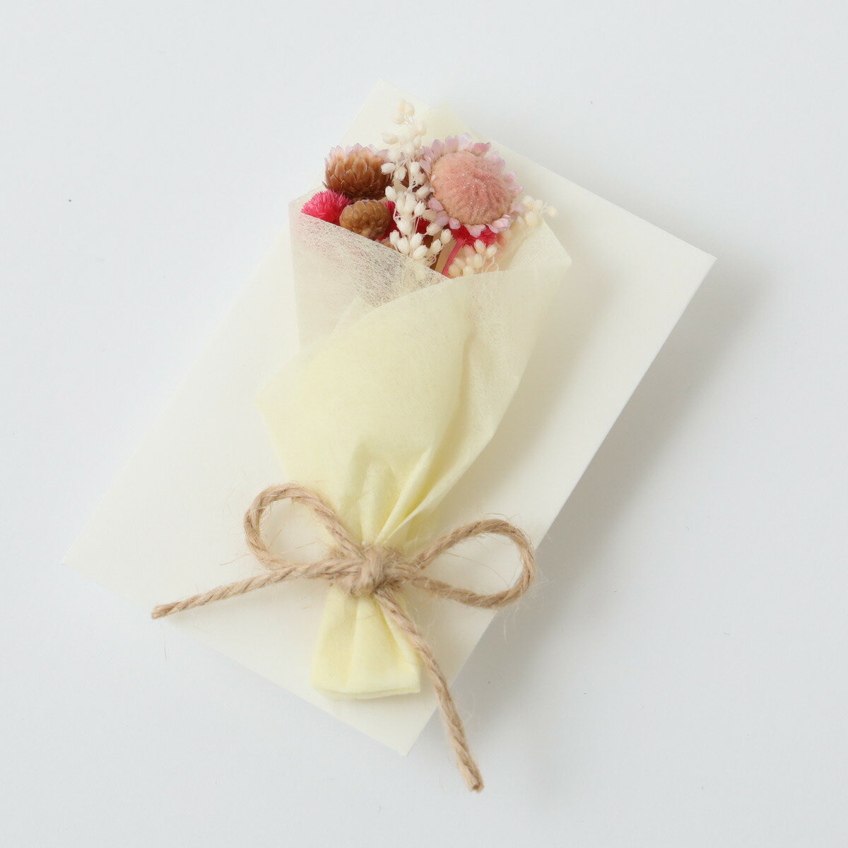 1000円ポッキリ ブーケ 送料無料 お花 1000円ぽっきり 花束 【Mini Bouquet Message Card Set ミニブーケ メッセージカード &封筒2枚セット】SDGs ロスフラワー ドライフラワー プリザーブドフラワー ブーケ型 メッセージカード 花 カード ギフト お誕生日 プレゼント