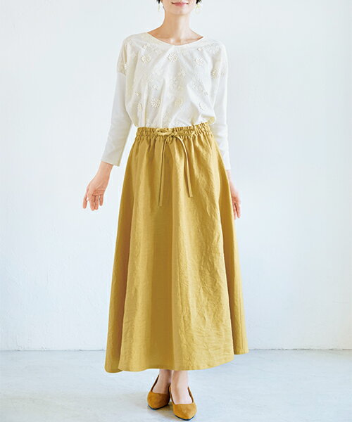 【楽天ランキング受賞 / レビュー特典！(商品ごと◎)】 型紙 パターン カット済 BT463 ギャザーフレアスカート (S M L LL) / 縫い代付き・実物大・ピリピリ離してすぐ裁断！