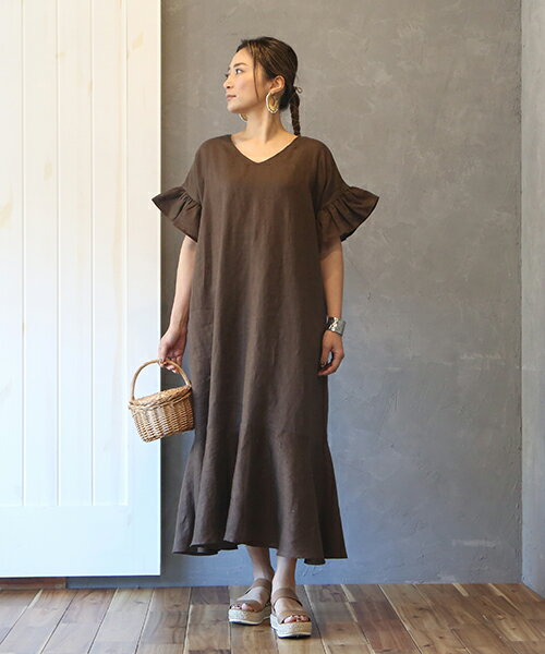 【楽天ランキング受賞 / レビュー特典！(商品ごと◎)】 型紙 パターン カット済 HC017 フリルアッパッパ(FREE) / 縫い代付き・実物大・ピリピリ離してすぐ裁断！