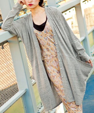 【型紙】 (カット済 パターン)SS016 ロングカーディガン (S M L LL) / 縫い代付き・実物大・ピリピリ離してすぐ裁断! ( 型紙 パターン ハンドメイドカンパニー )