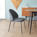 エプレ チェア Aple Chair ファブリック 布製 ダークグレー スチール脚 | オフィス ダイニング カフェ ミーティング リフレッシュ チェア ファブ...