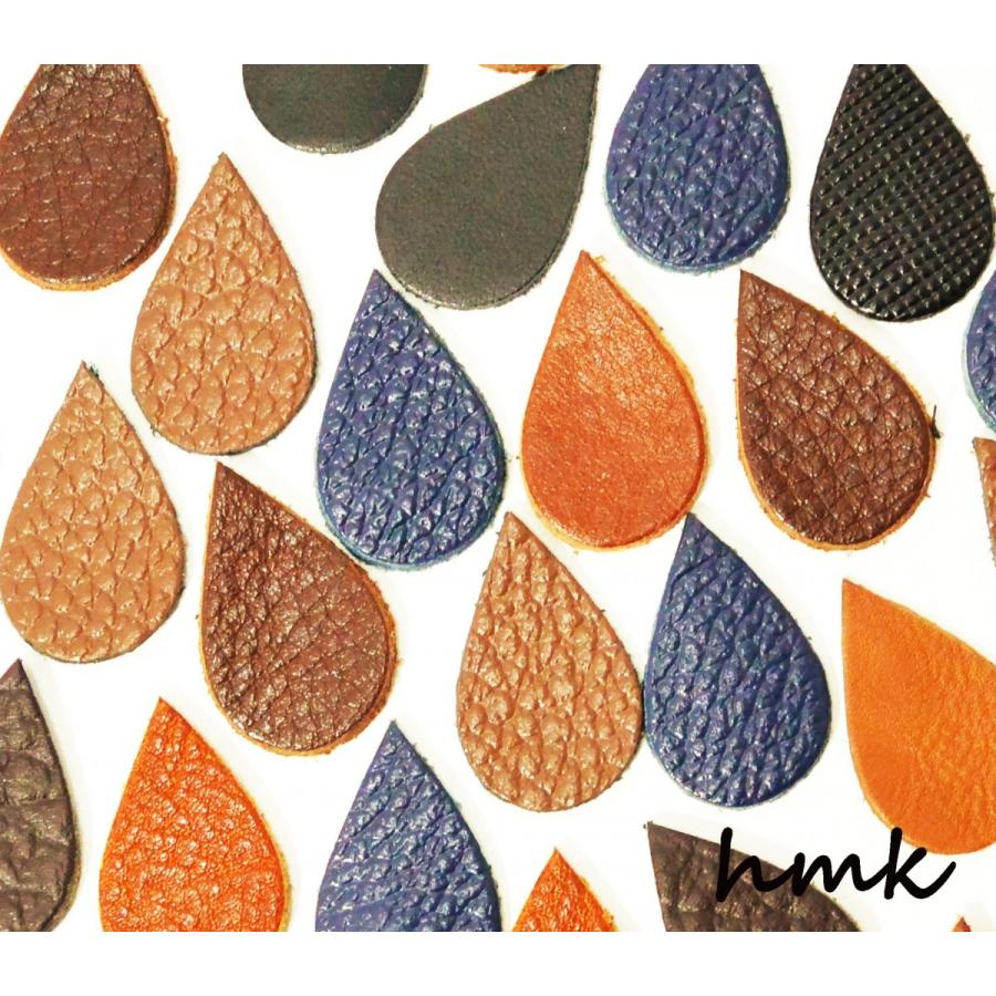 レザーパーツ 雫型 2.0cm ベーシックカラー 10枚入り アソートセット ハンドメイド レザークラフト