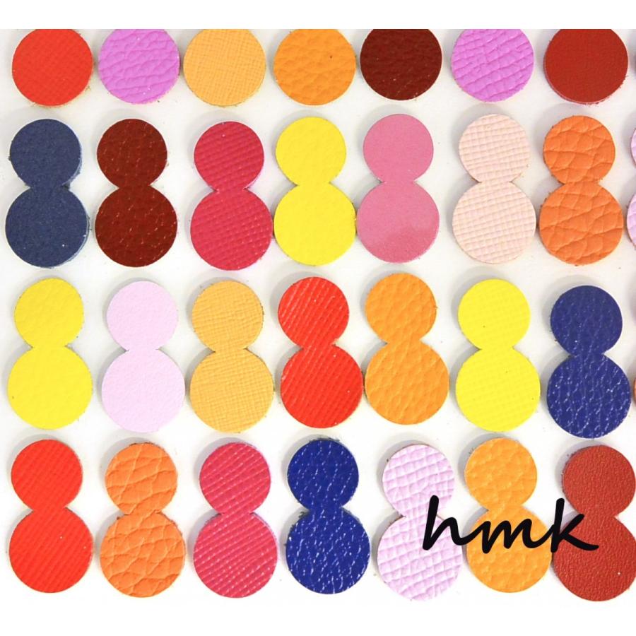 レザーパーツ 雪だるま型 2.3cm カラーミックス 10枚入り アソートSET