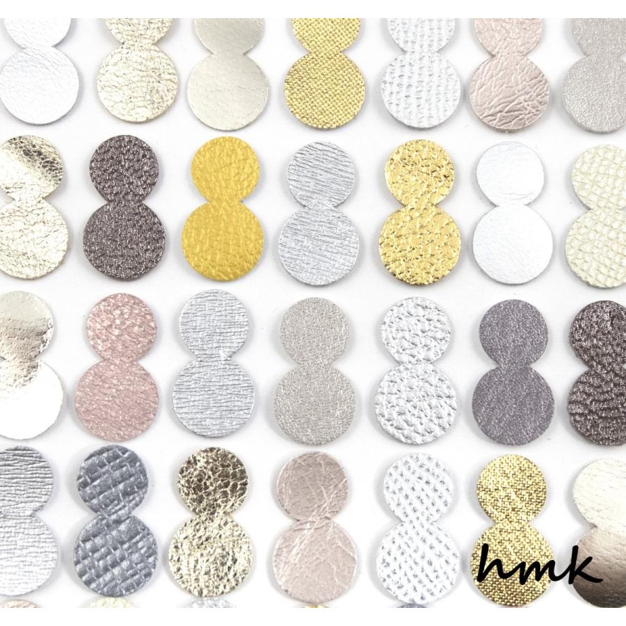 レザーパーツ 雪だるま型 2.3cm シルバー・ゴールド・ピンクゴールドランダムミックス 10枚入り