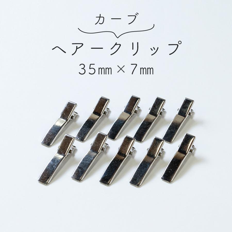 樂天商城 - ヘアクリップ カーブ 10個セット 35mm×7mm 小さい 軽い 便利 シルバー ヘアアレンジ ミニクリップ