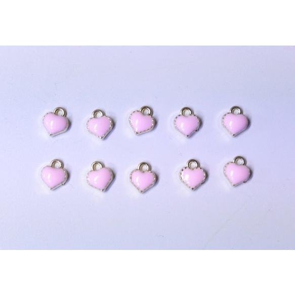金具 穴あき ハートふっくら 8mm 10個入り ピンクゴールド ハート ハンドメイド ハンドクラフト