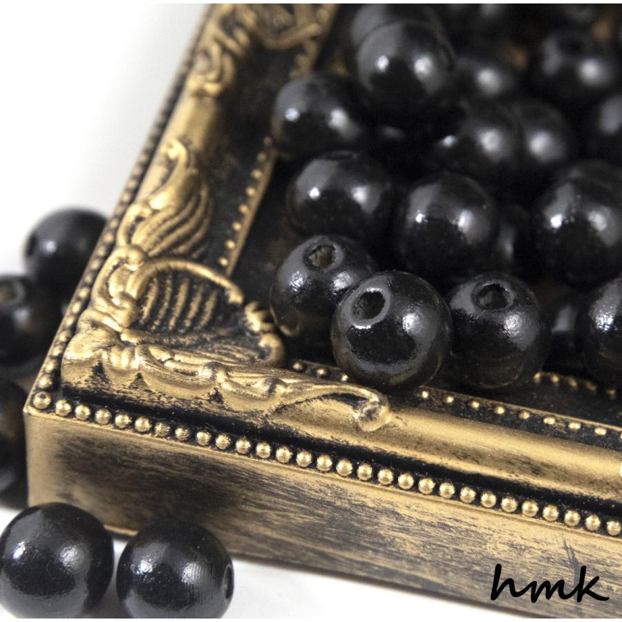 ウッドパーツ 丸玉 12mm ブラック 15個セット ハンドメイド ハンドクラフト
