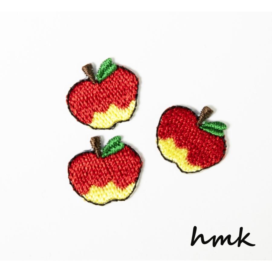 アップリケ 刺繍ワッペン りんご 3枚入り ハンドメイド ハンドクラフト