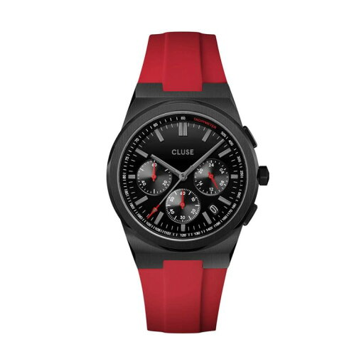 正規品 CLUSE クルース 腕時計 メンズ Vigoureux Chrono ヴィグルー クロノグラフ ブラック レッド ラバーベルト cw20810 正規品 CLUSE クルース 腕時計 メンズ Vigoureux Chrono ヴィグルー クロノグラフ ブラック レッド ラバーベルト cw20810