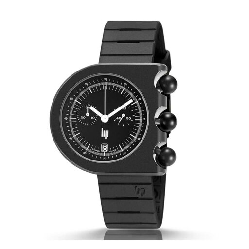 正規品 LIP リップ 腕時計 メンズ Mach 2000 マッハ クロノグラフ ブラックラバーベルト 671661