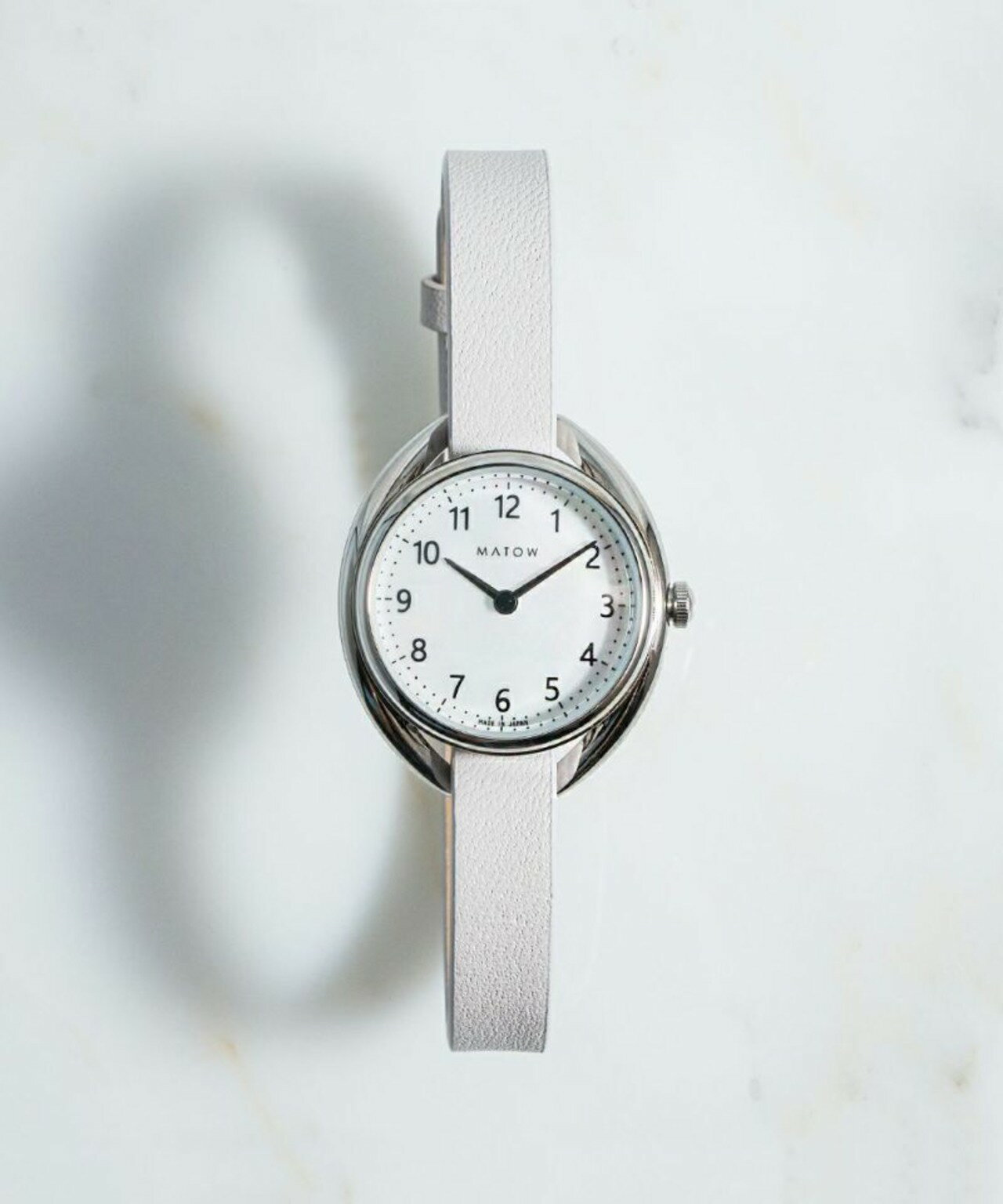 【最短即日発送】マトウ / MATOW【ソーラー腕時計 / 日本製】四季 / Shiki - [ラウンド / シルバー / レザーベルト / ホワイトペッパー（ホワイト）] - mw001001whtssのサムネイル