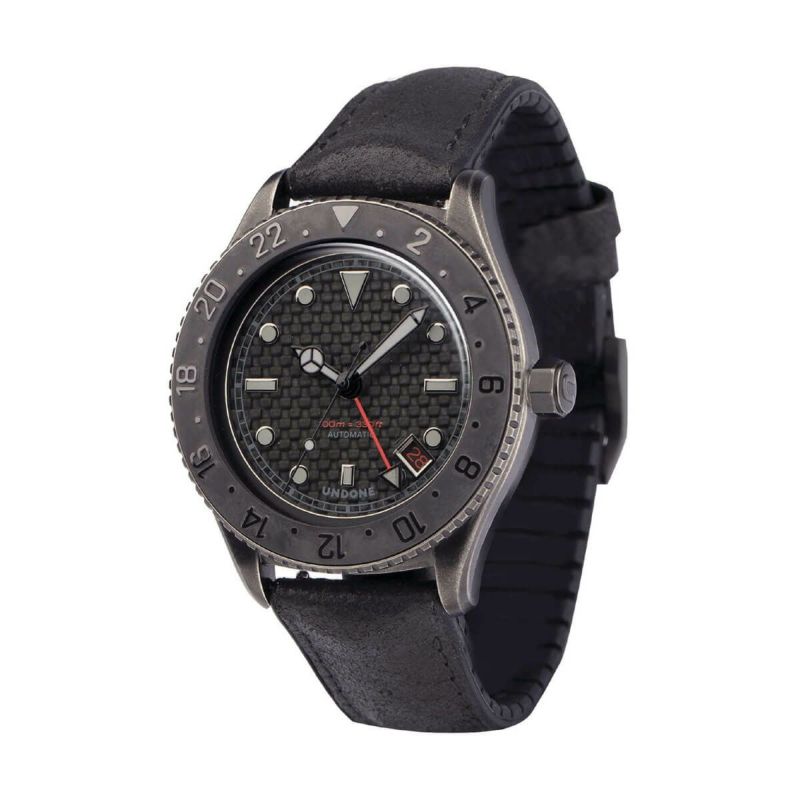 正規品 UNDONE アンダーン 腕時計 メンズ 機械式 Basecamp ベースキャンプ ステルススティール/ブラック レザーベルト 自動巻き BCP-CLB-STL