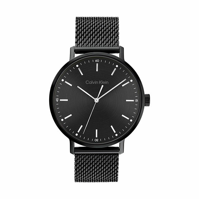 カルバンクライン 腕時計（メンズ） Calvin Klein カルバンクライン 日本総輸入代理 腕時計 メンズ ブランド モダン IP 42MM ブラック サンレイ ダイヤル メッシュ 黒