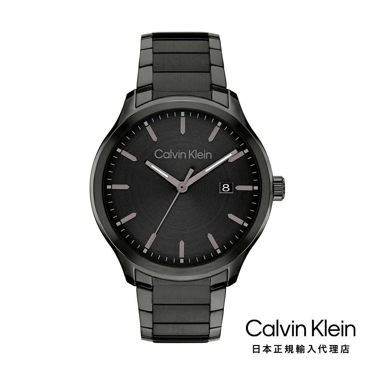カルバンクライン 腕時計（メンズ） Calvin Klein カルバンクライン 日本総輸入代理 腕時計 メンズ ブランド ディファイン 43MM ブラック ダイヤル ブレスレット