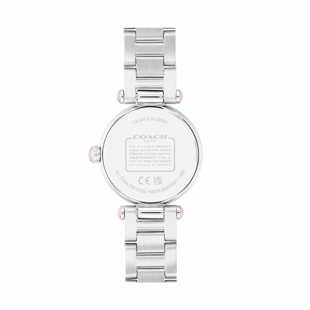 COACH【コーチ】ケーリー26mmSSケース&ブレスレットブラッシュマザーオブパールダイアルクリスタルマーカーピンクカボション&シューティングスターブレスレット