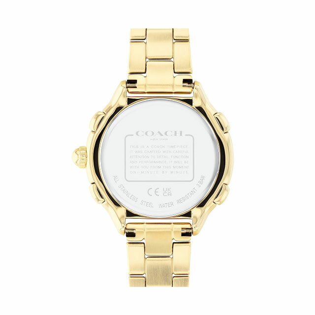 COACH【コーチ】スージー36mmGPケース&ブレスレットSIG「C」パターンベゼルウォームグレーサンレイダイヤル