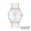 COACH コーチ 腕時計 レディース ブランド エリオット 36mm TT (SS/RG) シルバー ホワイト サンレイ ダイヤル チョーク レザー ストラップ