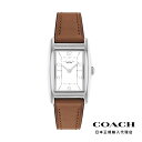 コーチ 腕時計 COACH / コーチ リース 24x35mm SS ホワイト サテン ダイヤル サドル レザー