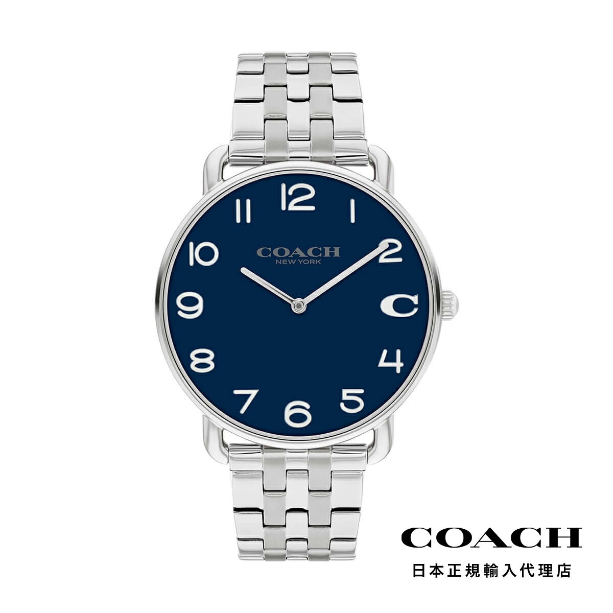 COACH コーチ 腕時計 メンズ ブランド エリオット 41mm ネイビー ダイヤル SS ブレスレット