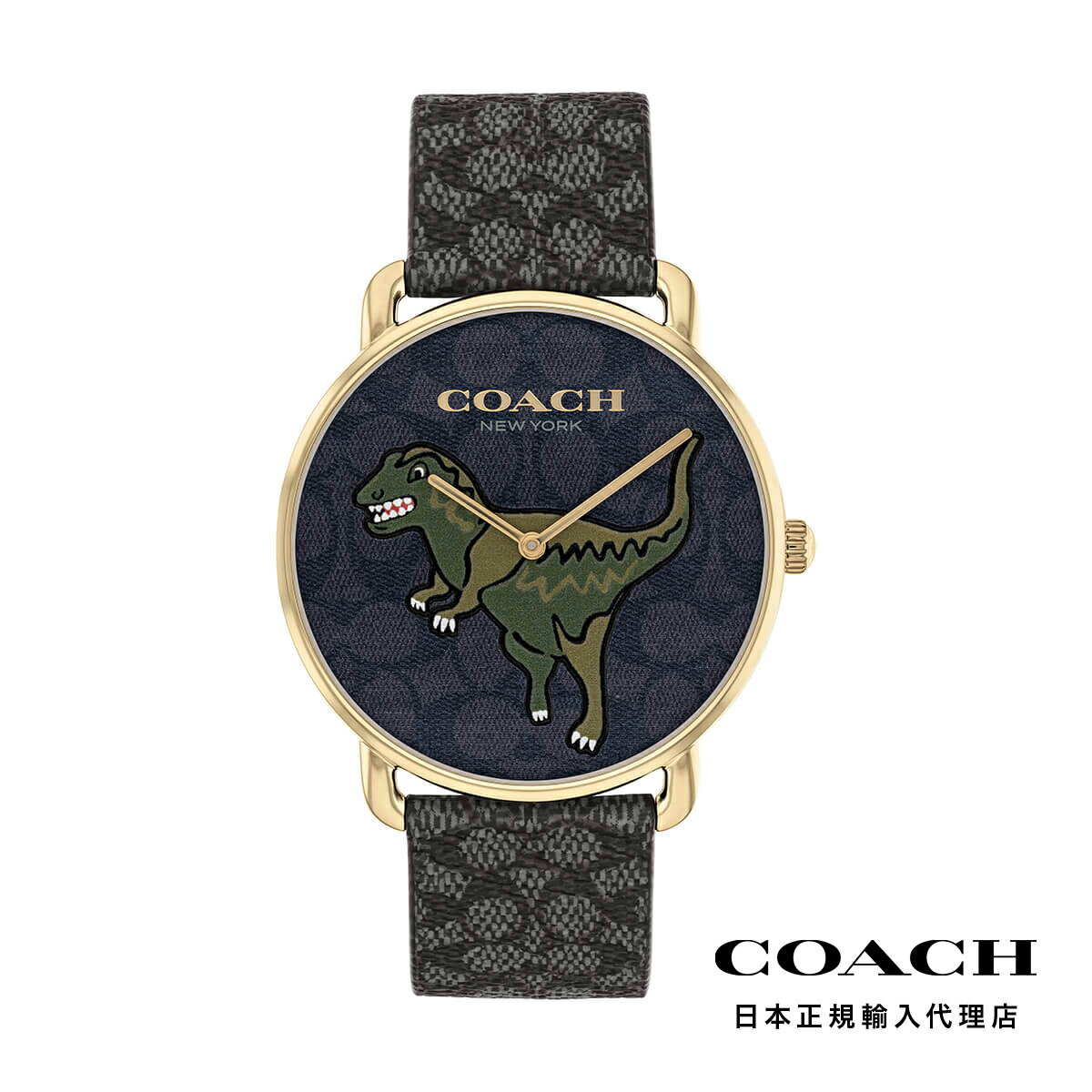 COACH コーチ 腕時計 メンズ ブランド エリオット 41mm GP レクシー シグネチャー ダイヤル チャコール キャンバス ストラップ