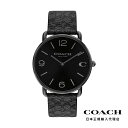 COACH / コーチ エリオット 41mm BKIP ブラック サンレイ チャコール SIG C コーティング キャンバス ストラップ