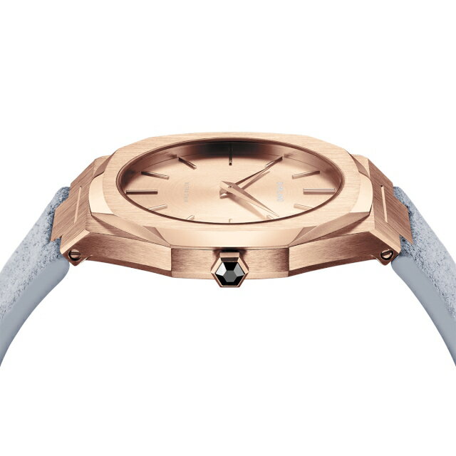 D1MILANO【ディーワンミラノ】UltraThinRoseGoldCasewithCapriLightBlueSuedeStrap