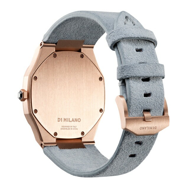 D1MILANO【ディーワンミラノ】UltraThinRoseGoldCasewithCapriLightBlueSuedeStrap