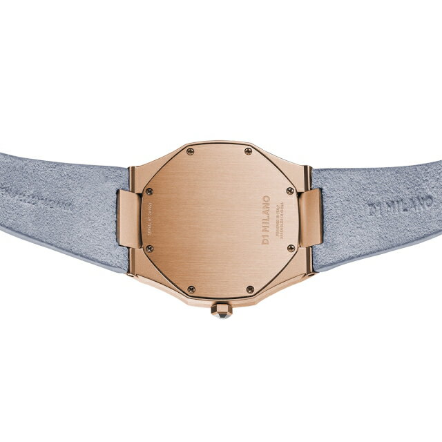 D1MILANO【ディーワンミラノ】UltraThinRoseGoldCasewithCapriLightBlueSuedeStrap