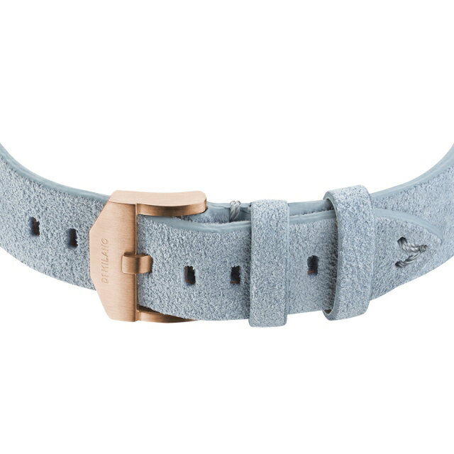 D1MILANO【ディーワンミラノ】UltraThinRoseGoldCasewithCapriLightBlueSuedeStrap