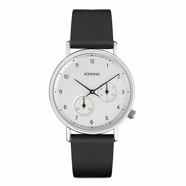 コモノ KOMONO 日本公式ストア 腕時計 メンズ ワルサー ネロ 男性 ホワイト 白文字盤 革ベルト ブラック 黒 数字