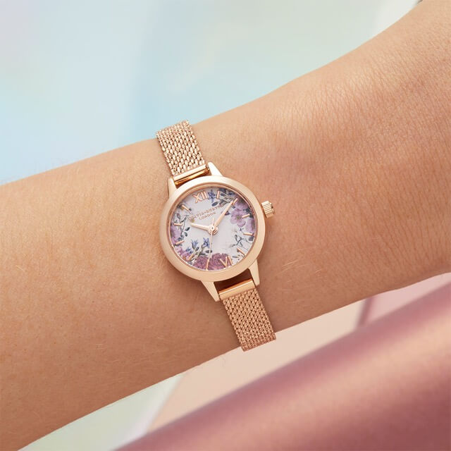 OliviaBurton【オリビアバートン】ブリティッシュブルームズミディダイヤルローズゴールドブレスレット